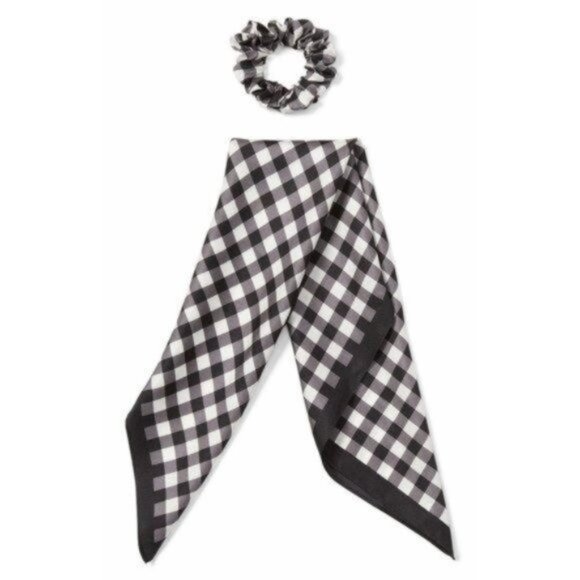 KATE SPADE NEW YORK Garden Gingham Silk Convertible Hair Tie & Bandana NWT - Picture 2 of 6